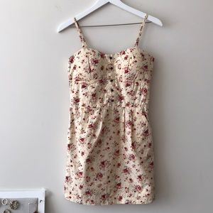 INTRO floral mini dress cotton with pockets button